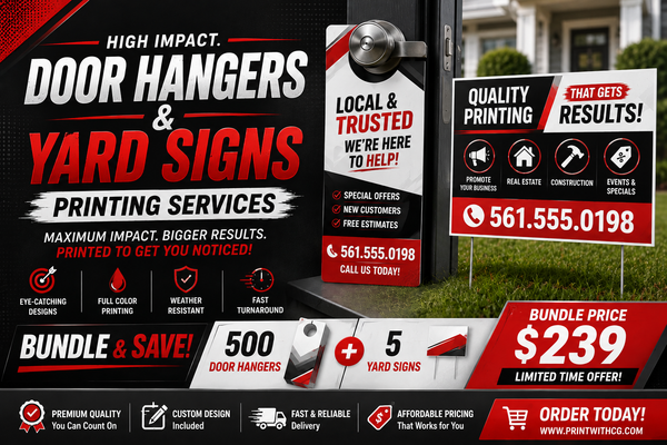 Warmup Bundle | 50 Yard Signs + 500 Door Hangers