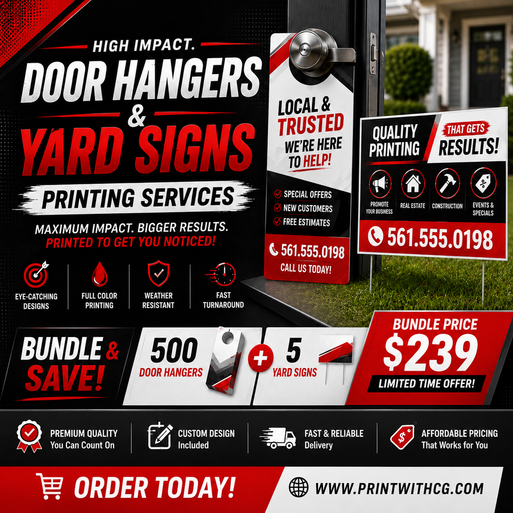 Warmup Bundle | 50 Yard Signs + 500 Door Hangers